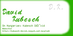 david kubesch business card